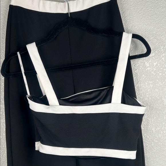 Lulus Set for Perfection Black White Color Block Two Piece Jumpsuit Size Small - Picture 7 of 13